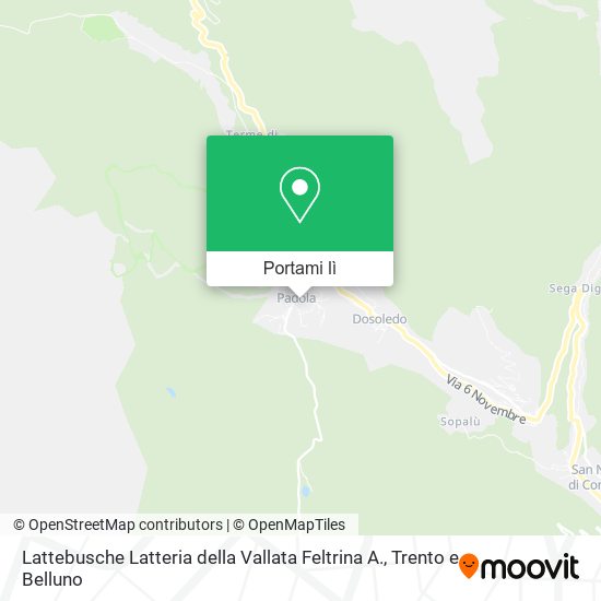 Mappa Lattebusche Latteria della Vallata Feltrina A.