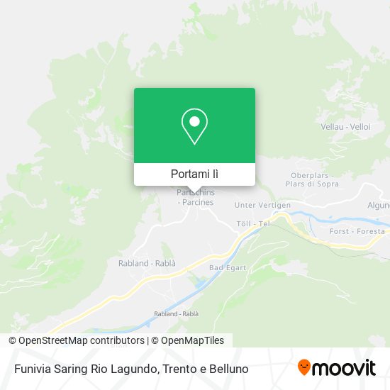 Mappa Funivia Saring Rio Lagundo