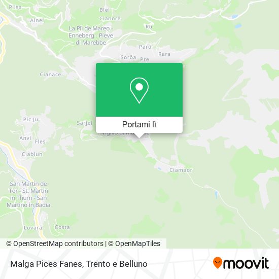 Mappa Malga Pices Fanes