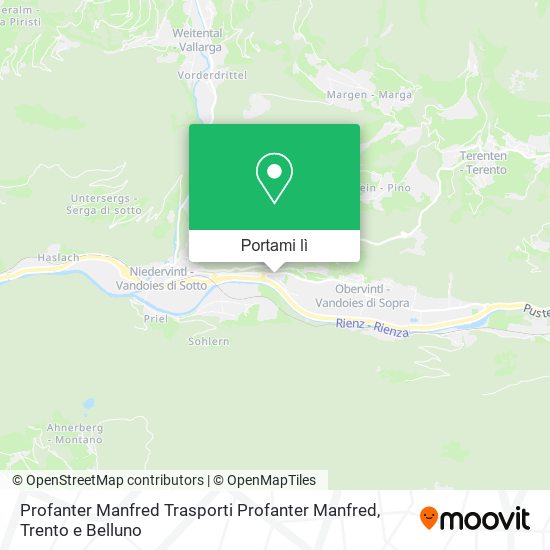 Mappa Profanter Manfred Trasporti Profanter Manfred