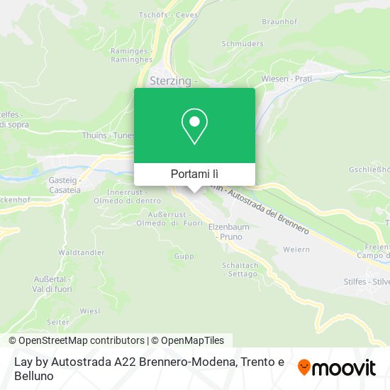 Mappa Lay by Autostrada A22 Brennero-Modena