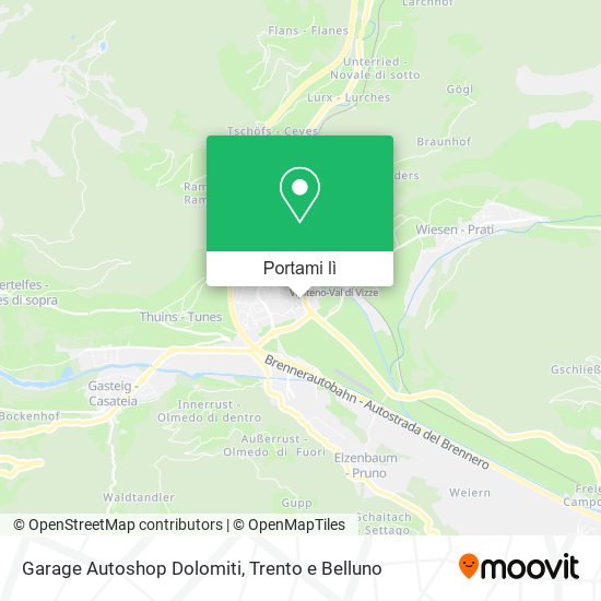 Mappa Garage Autoshop Dolomiti