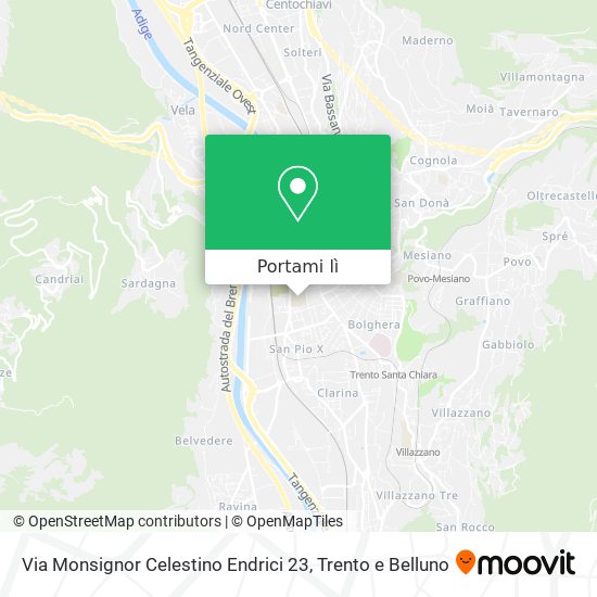 Mappa Via Monsignor Celestino Endrici 23