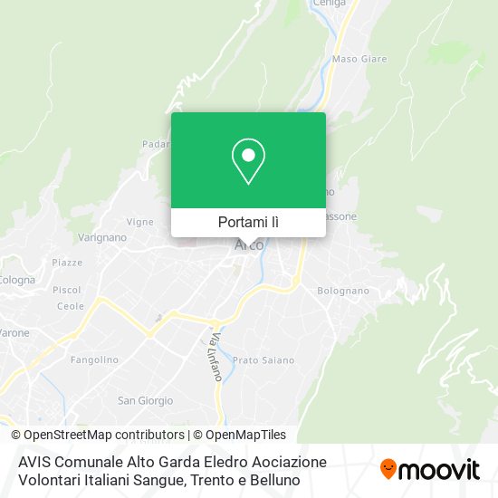 Mappa AVIS Comunale Alto Garda Eledro Aociazione Volontari Italiani Sangue