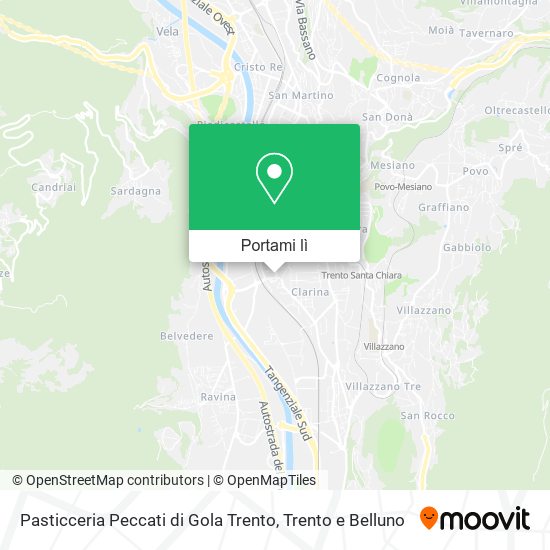 Mappa Pasticceria Peccati di Gola Trento