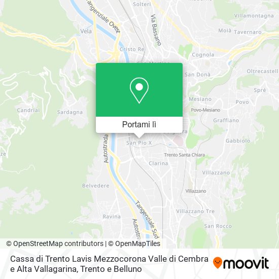 Mappa Cassa di Trento Lavis Mezzocorona Valle di Cembra e Alta Vallagarina