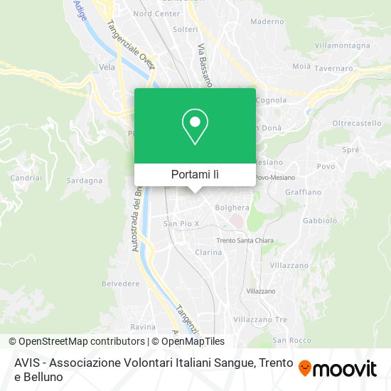 Mappa AVIS - Associazione Volontari Italiani Sangue