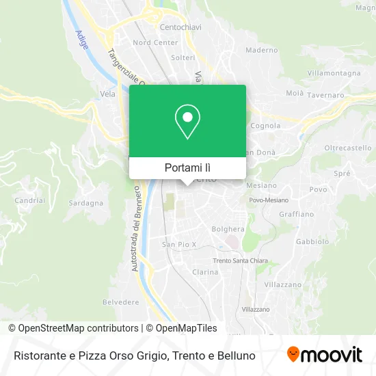 Mappa Ristorante e Pizza Orso Grigio