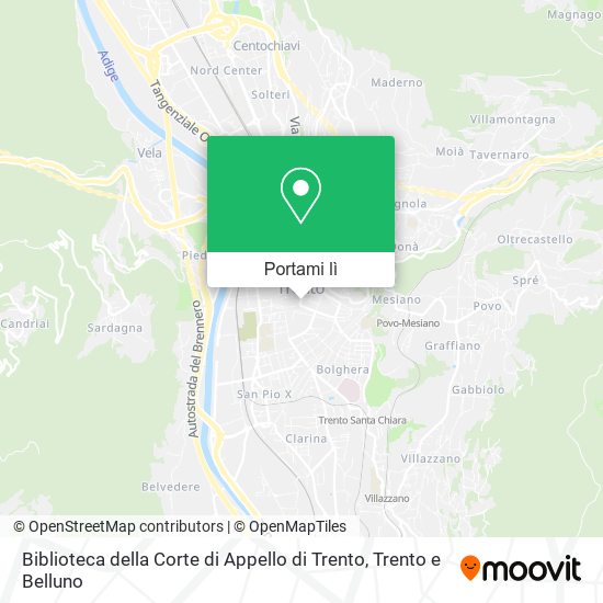 Mappa Biblioteca della Corte di Appello di Trento