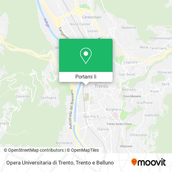 Mappa Opera Universitaria di Trento