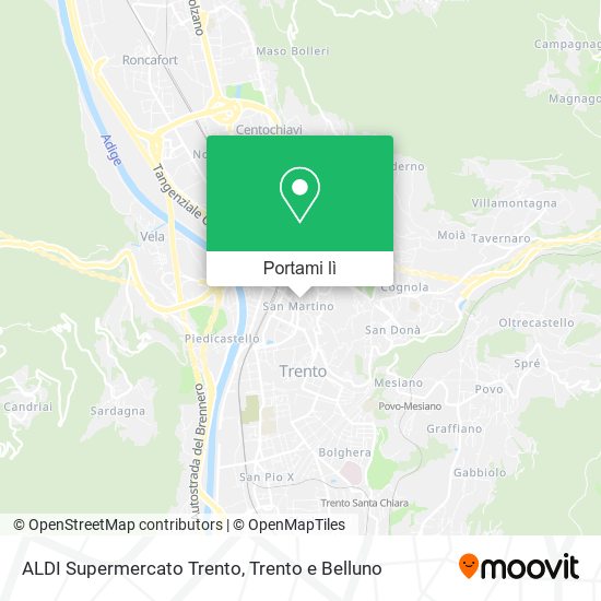 Mappa ALDI Supermercato Trento