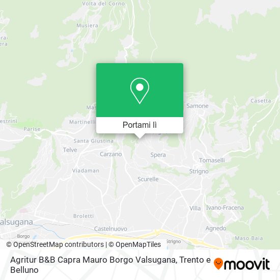 Mappa Agritur B&B Capra Mauro Borgo Valsugana