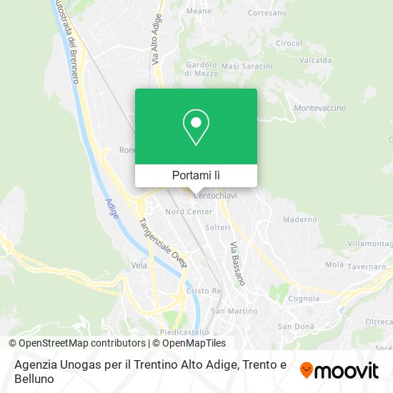 Mappa Agenzia Unogas per il Trentino Alto Adige