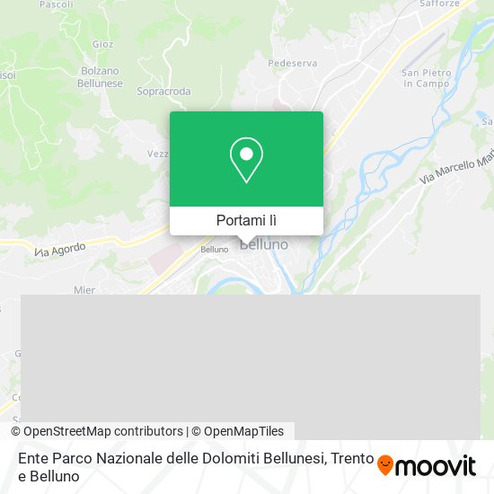 Mappa Ente Parco Nazionale delle Dolomiti Bellunesi