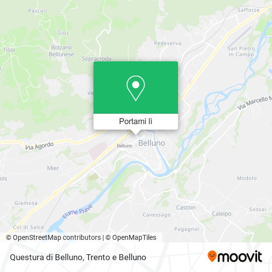 Mappa Questura di Belluno