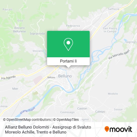 Mappa Allianz Belluno Dolomiti - Assigroup di Svaluto Moreolo Achille