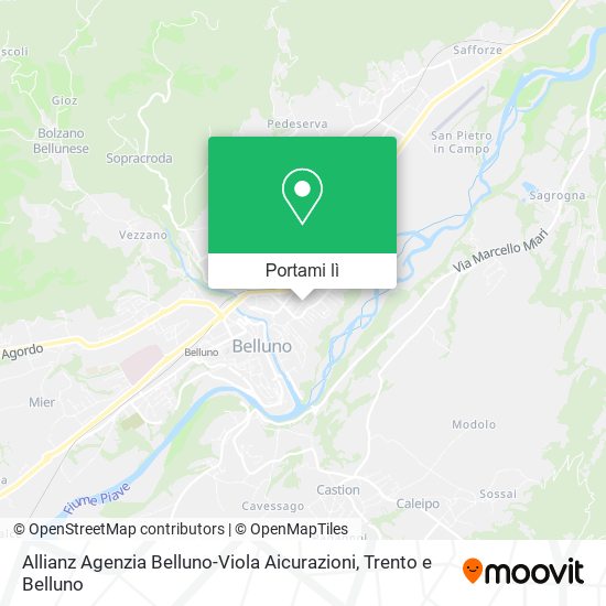 Mappa Allianz Agenzia Belluno-Viola Aicurazioni