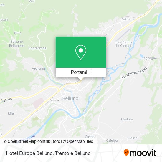 Mappa Hotel Europa Belluno