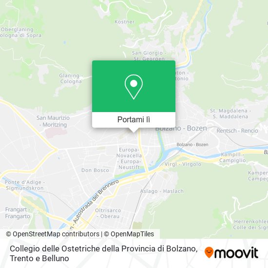 Mappa Collegio delle Ostetriche della Provincia di Bolzano