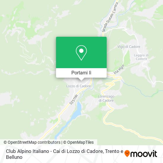 Mappa Club Alpino Italiano - Cai di Lozzo di Cadore