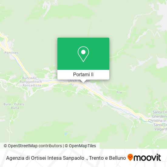 Mappa Agenzia di Ortisei Intesa Sanpaolo .