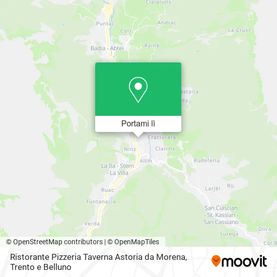 Mappa Ristorante Pizzeria Taverna Astoria da Morena