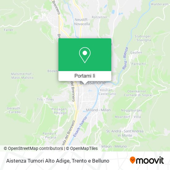 Mappa Aistenza Tumori Alto Adige