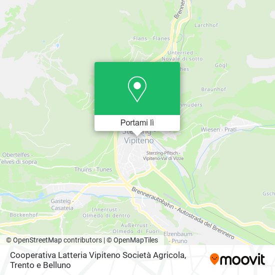 Mappa Cooperativa Latteria Vipiteno Società Agricola