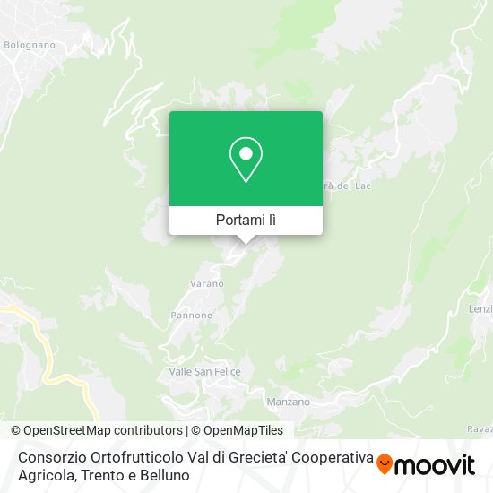 Mappa Consorzio Ortofrutticolo Val di Grecieta' Cooperativa Agricola