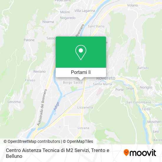 Mappa Centro Aistenza Tecnica di M2 Servizi