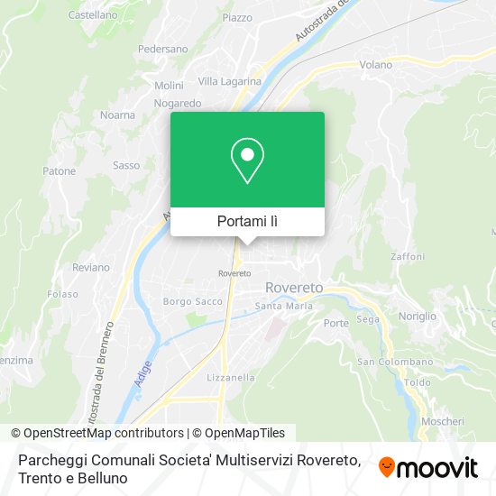 Mappa Parcheggi Comunali Societa' Multiservizi Rovereto
