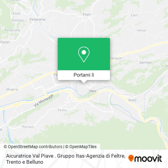Mappa Aicuratrice Val Piave . Gruppo Itas-Agenzia di Feltre