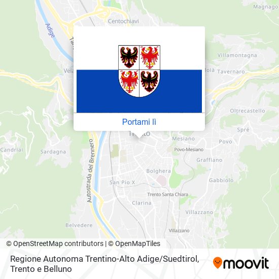 Mappa Regione Autonoma Trentino-Alto Adige / Suedtirol