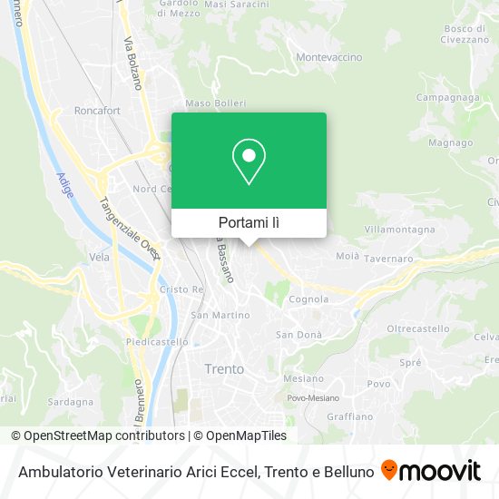 Mappa Ambulatorio Veterinario Arici Eccel