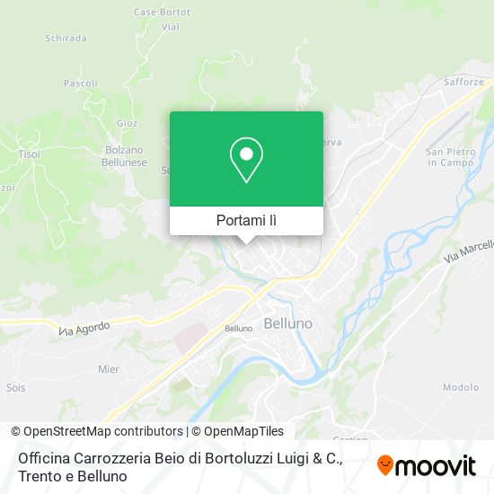 Mappa Officina Carrozzeria Beio di Bortoluzzi Luigi & C.