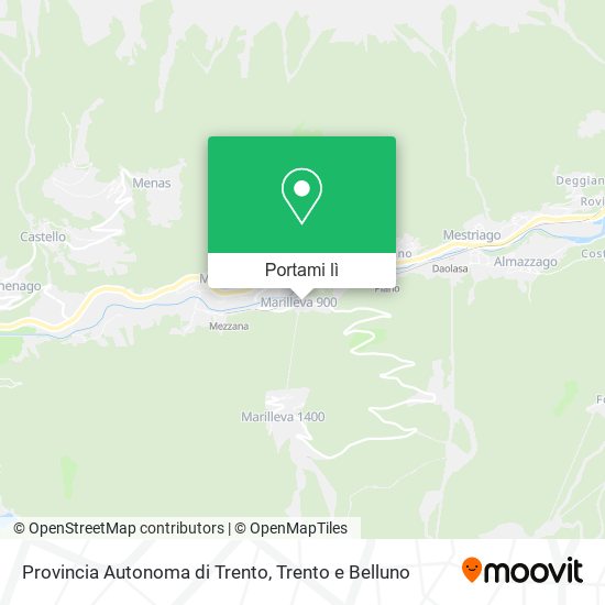 Mappa Provincia Autonoma di Trento