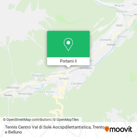 Mappa Tennis Centro Val di Sole Aocspdilettantistica