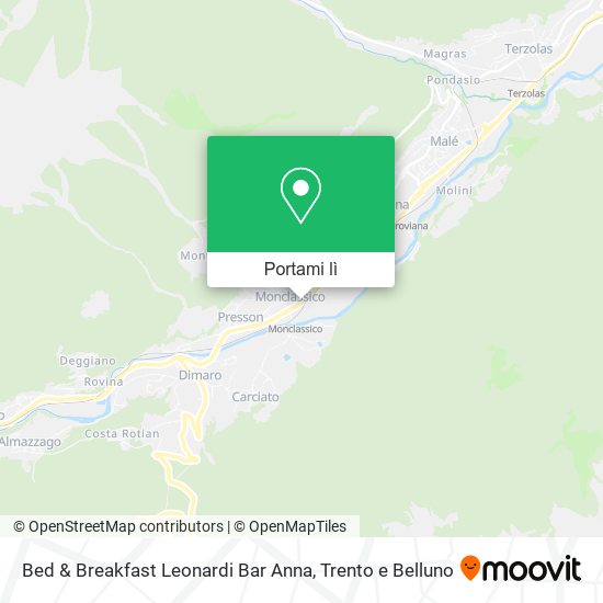 Mappa Bed & Breakfast Leonardi Bar Anna