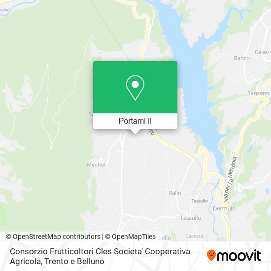 Mappa Consorzio Frutticoltori Cles Societa' Cooperativa Agricola