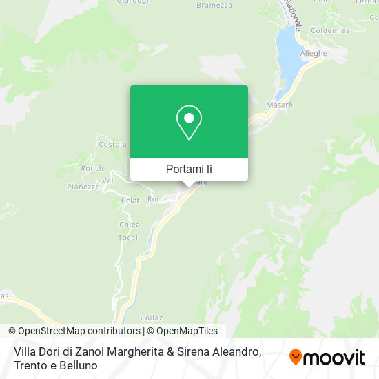 Mappa Villa Dori di Zanol Margherita & Sirena Aleandro