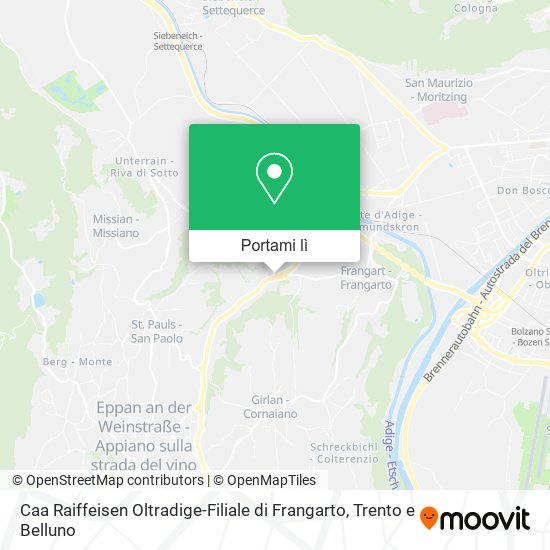 Mappa Caa Raiffeisen Oltradige-Filiale di Frangarto