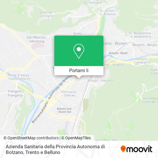 Mappa Azienda Sanitaria della Provincia Autonoma di Bolzano