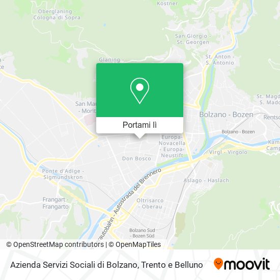 Mappa Azienda Servizi Sociali di Bolzano