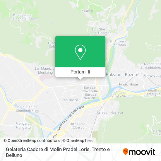 Mappa Gelateria Cadore di Molin Pradel Loris
