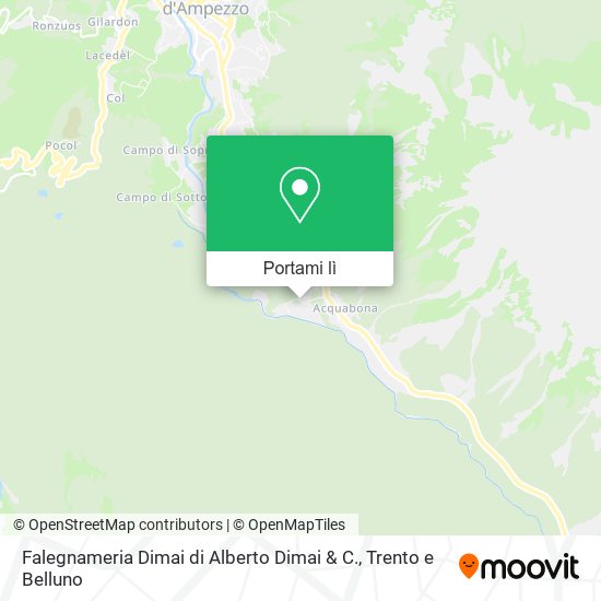 Mappa Falegnameria Dimai di Alberto Dimai & C.
