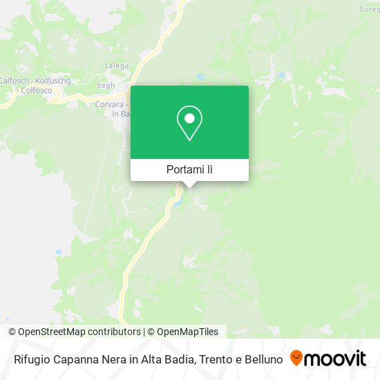 Mappa Rifugio Capanna Nera in Alta Badia