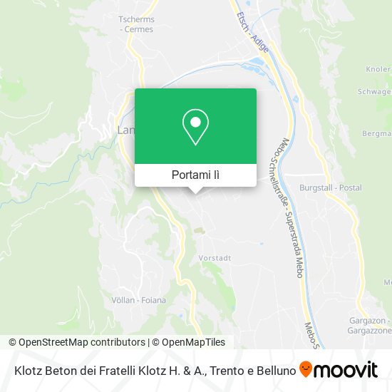 Mappa Klotz Beton dei Fratelli Klotz H. & A.