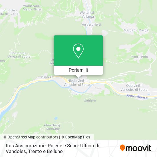 Mappa Itas Assicurazioni - Palese e Senn- Ufficio di Vandoies