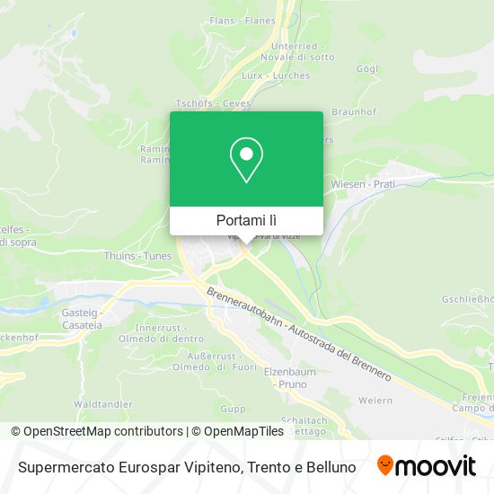 Mappa Supermercato Eurospar Vipiteno