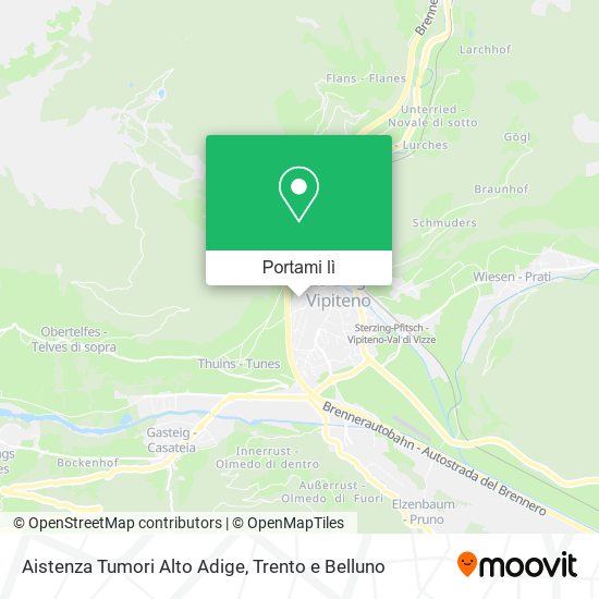 Mappa Aistenza Tumori Alto Adige
